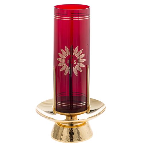 Foot for Blessed Sacrament glass, gold-plated brass 1