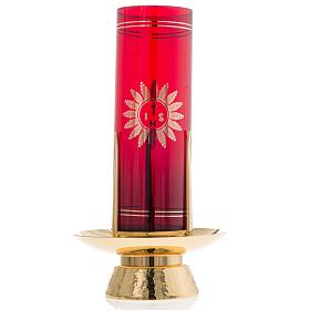 Lámparas y cirios para el Santísimo: Lámpara de pie del Santísimo latón dorado Lámparas y cirios para el Santísimo: Lámpara de pie del Santísimo latón dorado