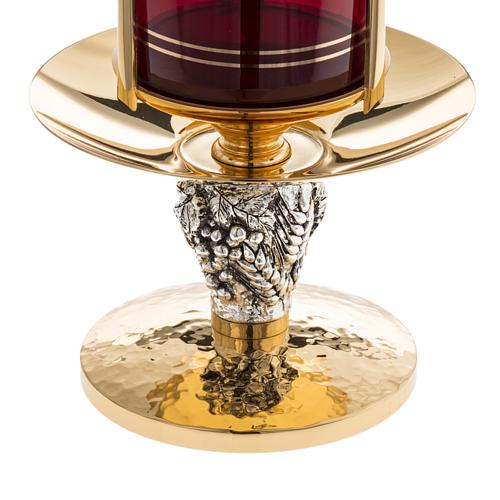 Foot for Blessed Sacrament glass, gold-plated brass and ears of wheat 3