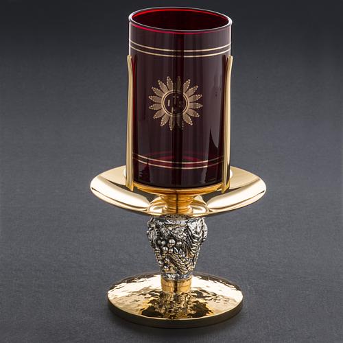 Foot for Blessed Sacrament glass, gold-plated brass and ears of wheat 6