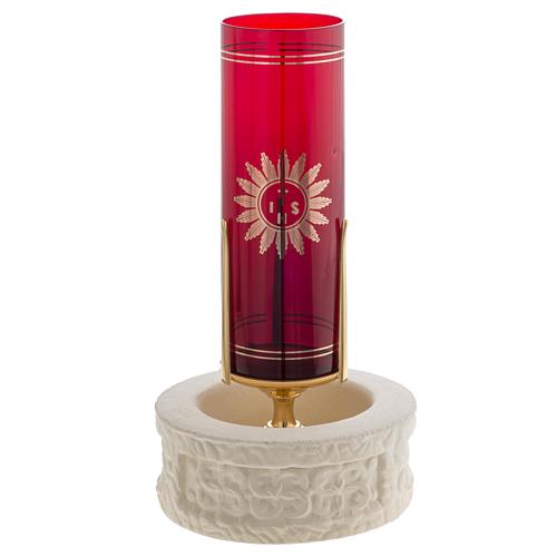 Holder for Blessed Sacrament cylindrical glass, sand colour 1