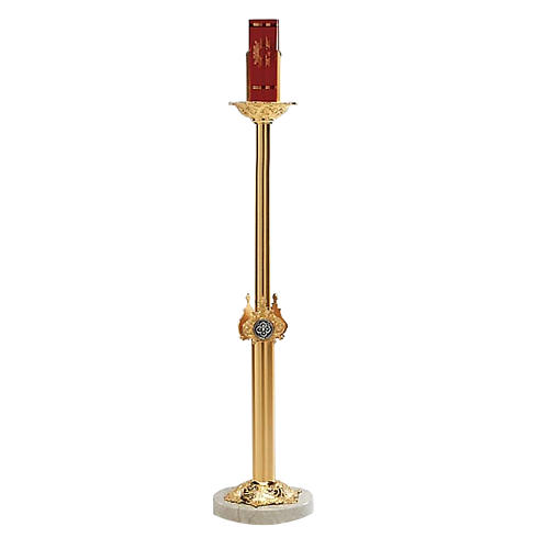 Portabicchiere per Santissimo asta ottone dorato decorato piede 1