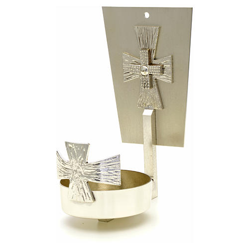 Blessed Sacrament wall lamp in brass with cross 1
