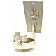 Blessed Sacrament wall lamp in brass with cross s1