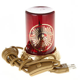 Blessed Sacrament lamp in brass, electric s6