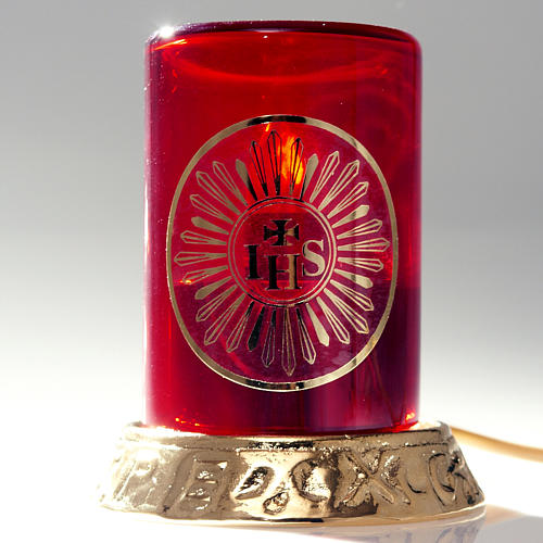 Blessed Sacrament lamp in brass, electric 8