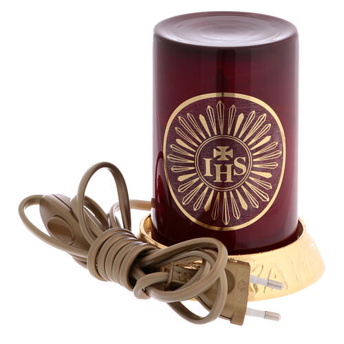 Blessed Sacrament electric lamp in brass 4