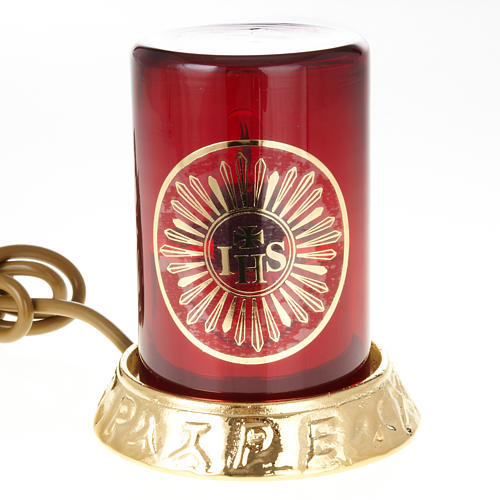 Blessed Sacrament lamp in brass, electric 1