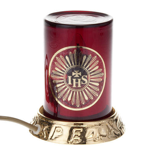 Blessed Sacrament lamp in brass, electric 2