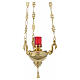 Blessed Sacrament lamp in gold plated brass with red glass s1