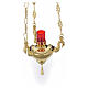 Blessed Sacrament lamp in gold plated brass with red glass s2