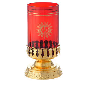 Lâmpada Santíssimo suporte vidro com base moldada