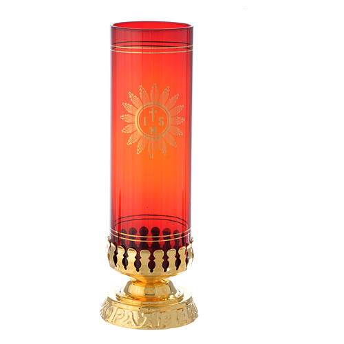 Lâmpada Santíssimo suporte vidro com base moldada 6