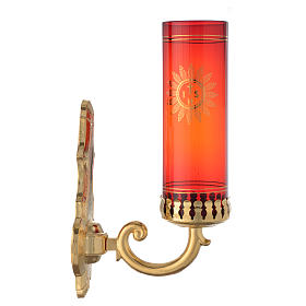 Lampe à mur laiton pour verrine rouge s3
