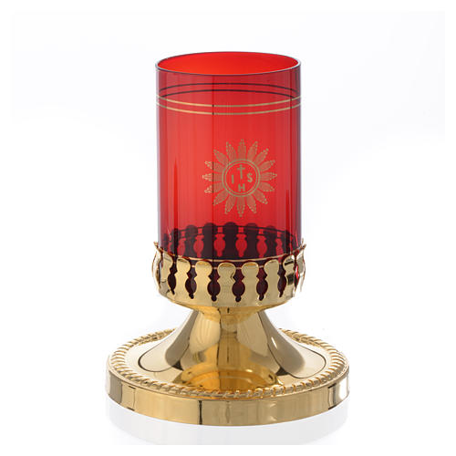 Base lamparina de mesa para vidro vermelho 2