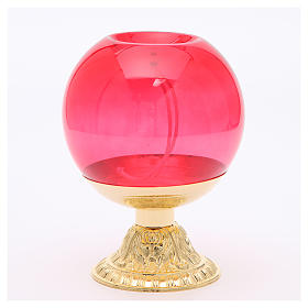 Lamparinas Santíssimo: Lâmpada esfera vidro base latão