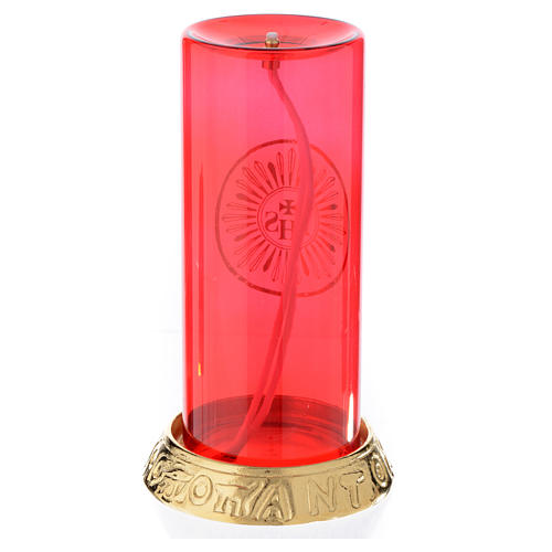 Liquid wax lamp for the Blessed Sacrament with cast brass base 2