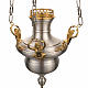 Blessed Sacrament lamp in satin brass with angels s2