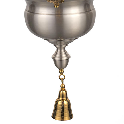 Blessed Sacrament lamp in satin brass with angels 3