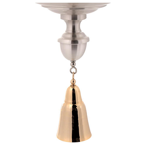 Blessed Sacrament candle in satin brass with angels 9