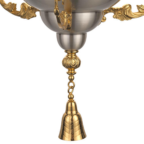 Lampada Santissimo ottone satinato con foglie dorate 3