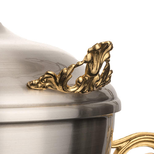 Lampada Santissimo ottone satinato con foglie dorate 8