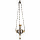 Lampada Santissimo ottone satinato con foglie dorate s1