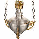Lampada Santissimo ottone satinato con foglie dorate s2