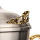 Lampada Santissimo ottone satinato con foglie dorate s8