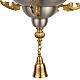 Blessed Sacrament candle in satin brass with golden leaves s3