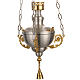 Blessed Sacrament candle in satin brass with golden leaves s7