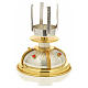 Oil lamp for the Most Holy in silver and gold-plate bronze hammered s4