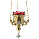 Blessed Sacrament Orthodox lamp in golden brass 12X11.5 cm s1