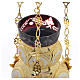 Lamparina Santíssimo ortodoxa latão dourado 14x12 cm s6