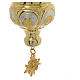 Blessed Sacrament Orthodox lamp  in golden brass 14x12cm s4
