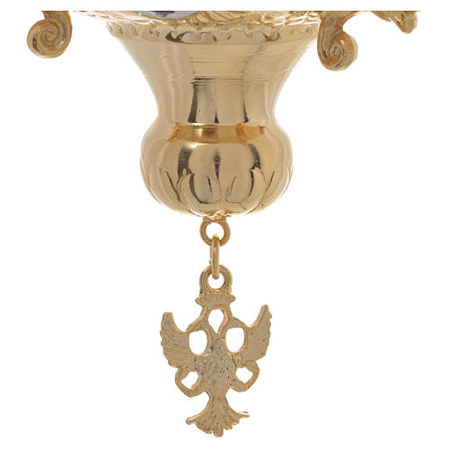 Lampe de Très-Saint-Sacrement orthodoxe laiton 15x15 cm 5