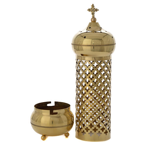 Blessed Sacrament Lamp in hand decorated brass by the Bethléem Monks 2