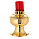 Red liquid wax lamp with brass base, 18cm tall s3