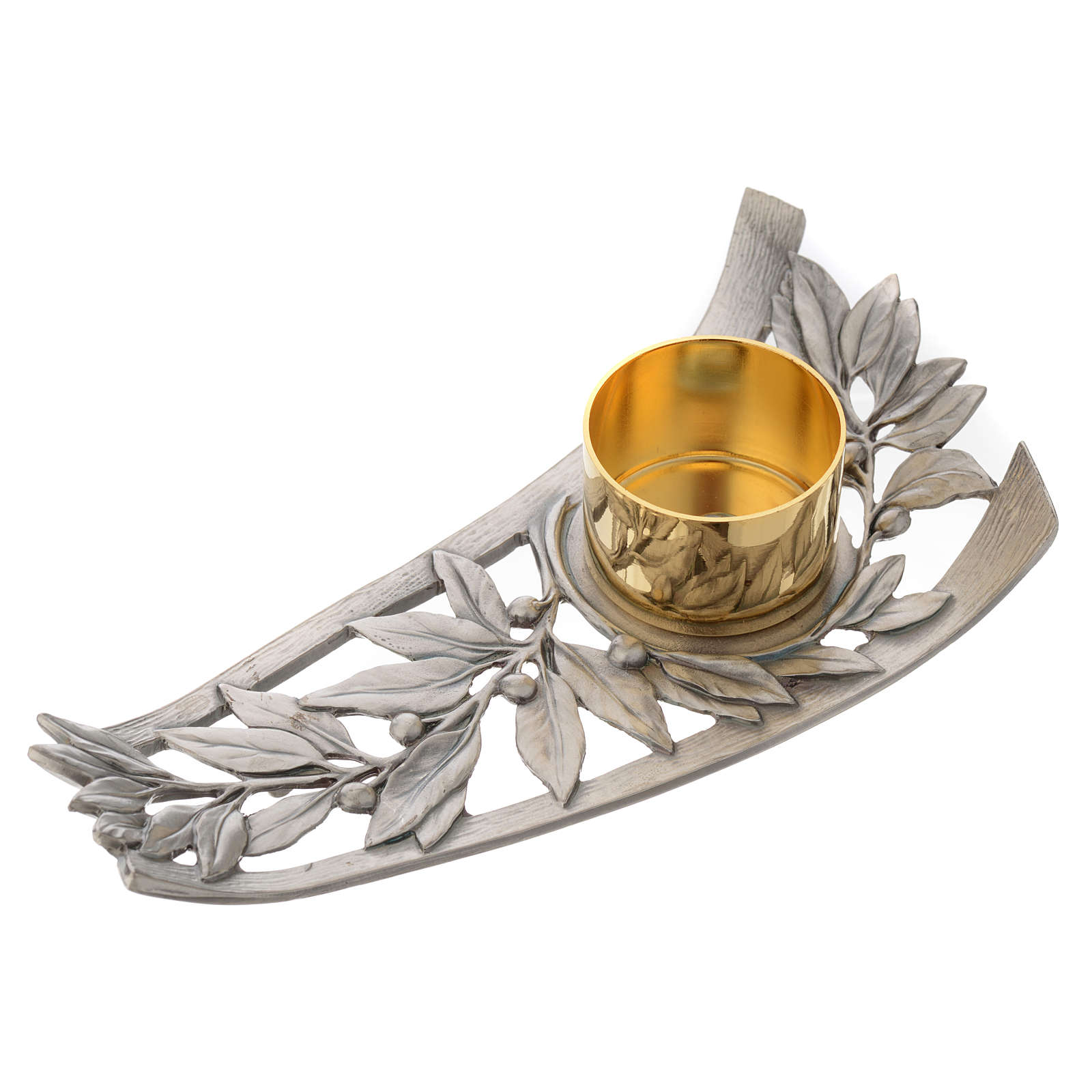 Candle holder in silver pewter online sales on HOLYART.co.uk