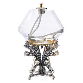 Lampade per il Santissimo: Lampada cera liquida su base in peltro Lampade per il Santissimo: Lampada cera liquida su base in peltro