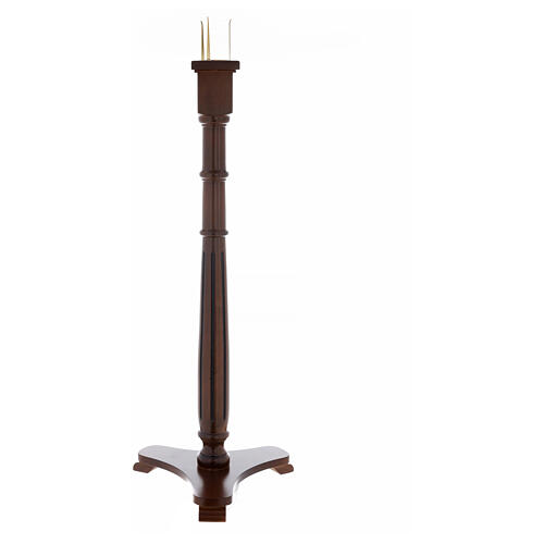 Lámpara columna Santísimo madera nuez 1