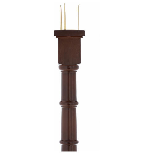 Lámpara columna Santísimo madera nuez 2