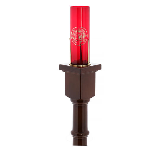 Candlestick for Blessed Sacrament in walnut wood 3