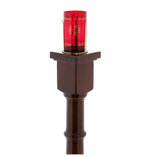 Candlestick for Blessed Sacrament in walnut wood 7