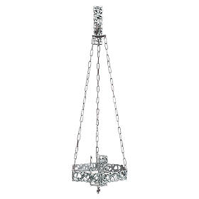 Suspended Blessed Sacrament Lamp in silver coloured cast brass