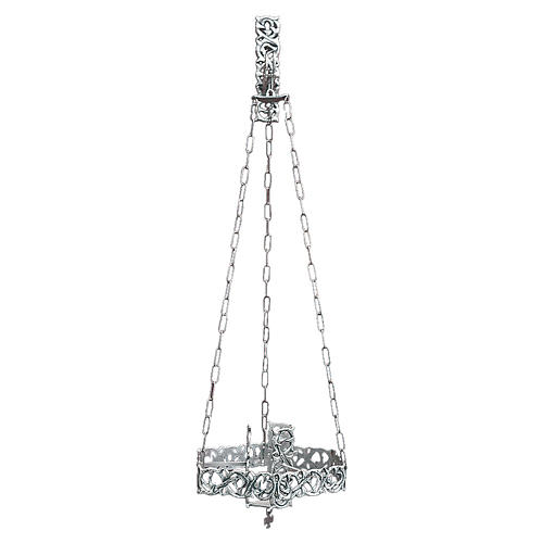 Suspended Blessed Sacrament Lamp in silver coloured cast brass 1