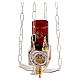 Suspended Blessed Sacrament Lamp in cast brass, Saint Christopher s6