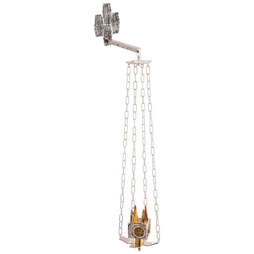 Suspended Blessed Sacrament Lamp in cast brass, Saint Christopher 2