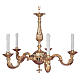 Suspended lamp with 5 lights in golden brass s1