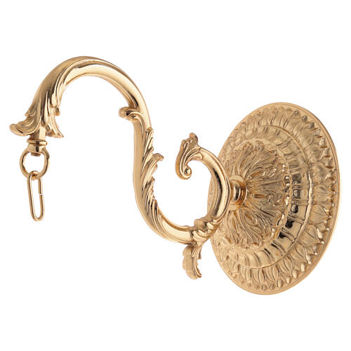 Suspended Blessed Sacrament Lamp in golden brass, baroque style 5